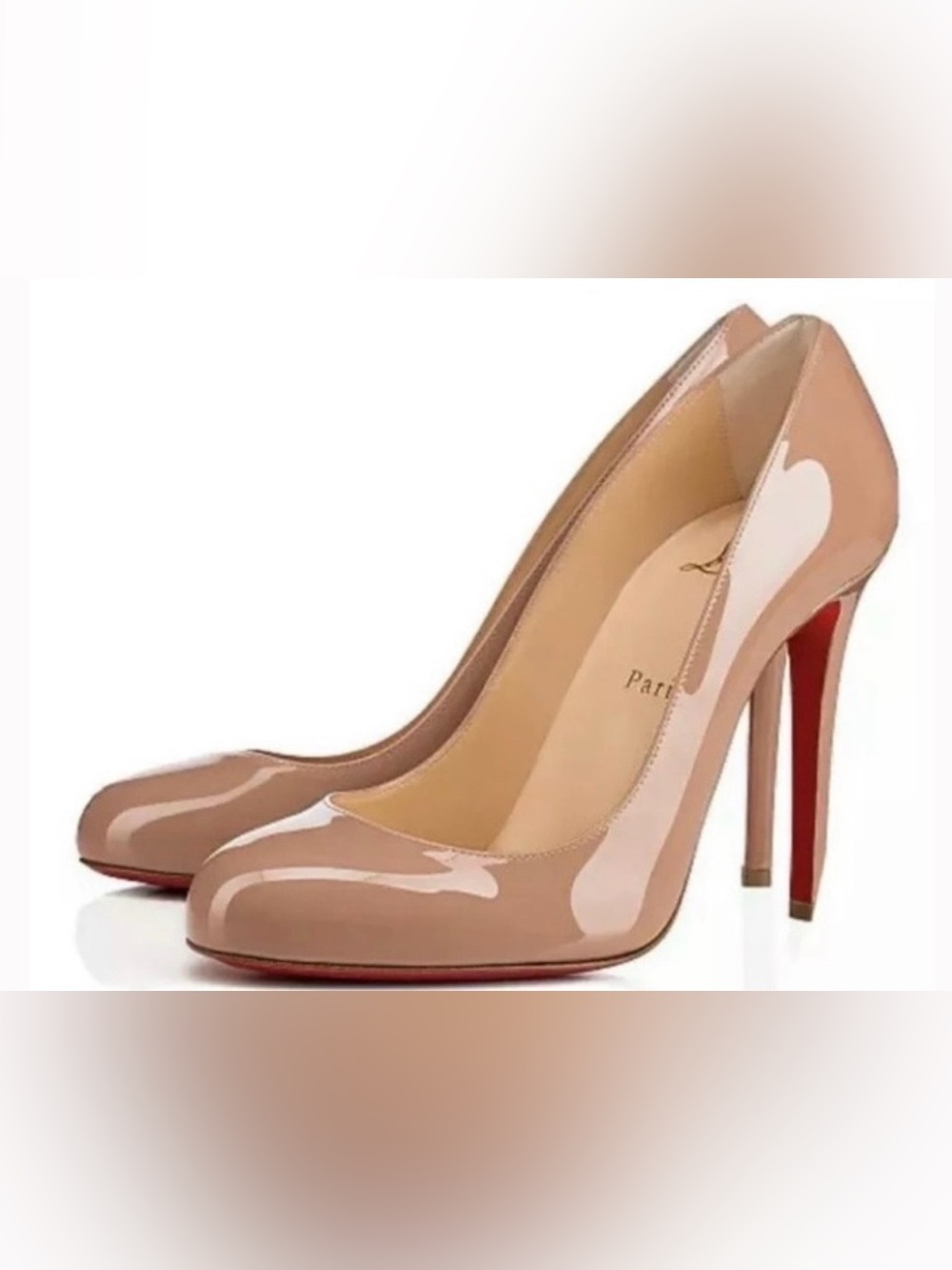 EUC Christian Louboutin Nude Patent Fifi Pumps. Size 41. Retail price $795.